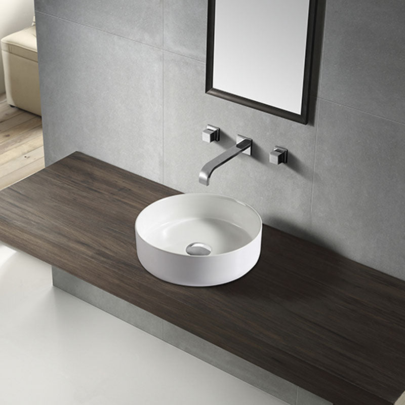 JAMIE Above Counter Basin in Gloss White Finish 355x355x120mm