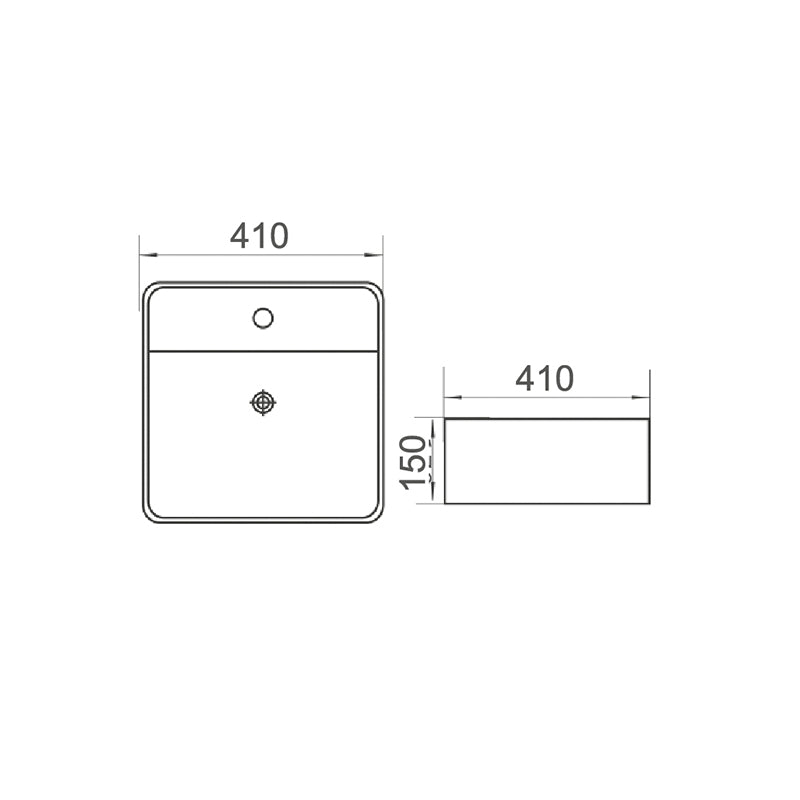 COCO Wall Hung Basin with Brackets Gloss White 410x410x150mm