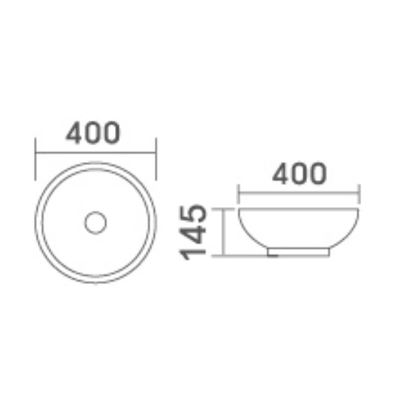 ETERNAL Above Counter Basin in Matte White Finish 400x400x130mm