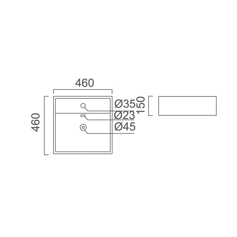 MAYFAIR Above Counter Basin Gloss White 460x460x150mm