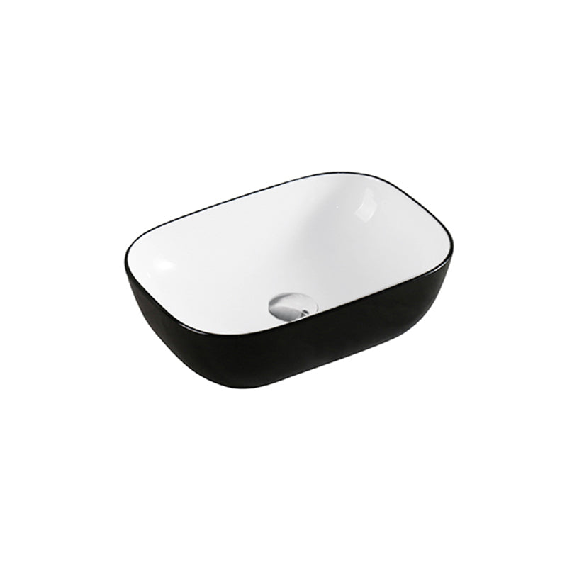 LUCERNE Above Counter Basin in Gloss Back and White Finish 460x320x135mm