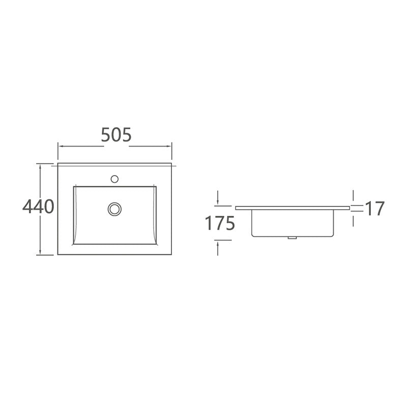 LOIS II Insert Basin Gloss White 505x440x175mm