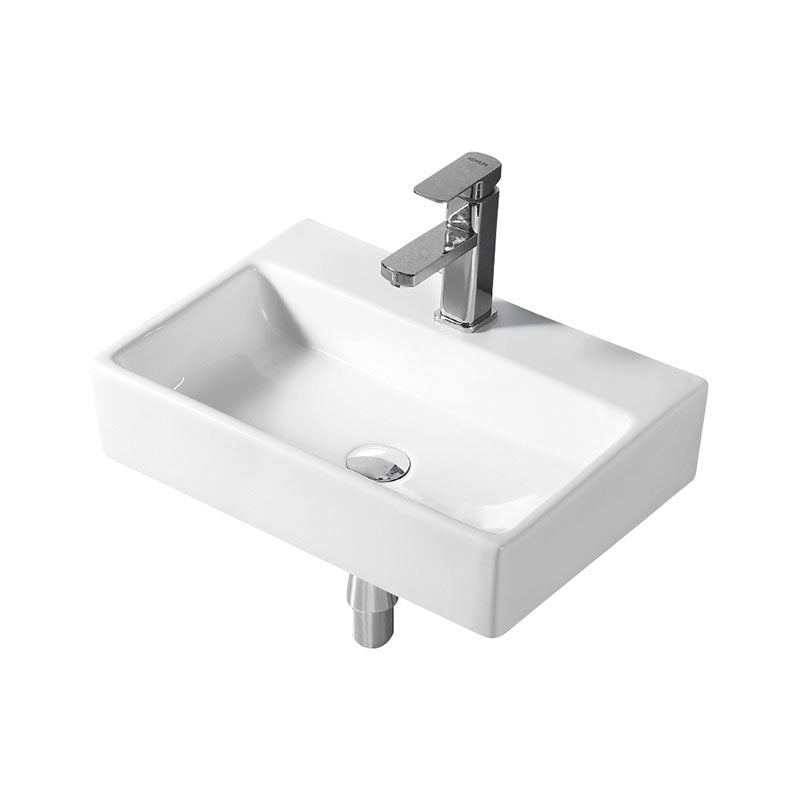 ACQUA Wall Hung Basin with Brackets Gloss White 510x360x120mm