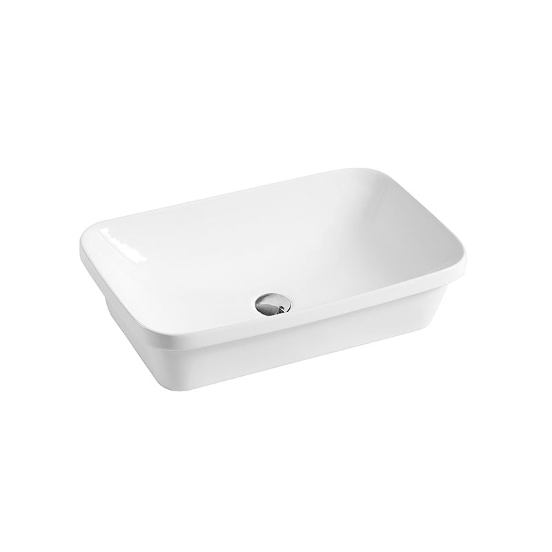 MILAN 600mm Insert Rectangular Basin Gloss White 600x380x145mm