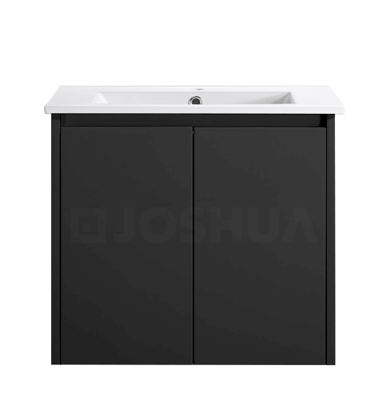 Sierra(Hung) Series Matt Black Overall 580X355X520mm VANITY SET With Ceramic Slimline Top (UV32)