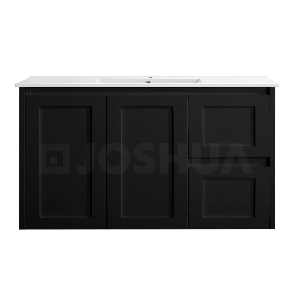 Vintage (Hung) Series Matt Black 900mm CABINET ONLY Suits Single Bowl