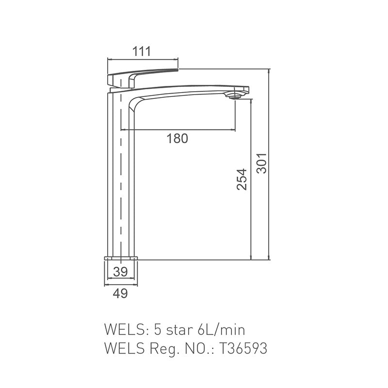 BRAVO-II Tower Basin Mixer in Gun Metal