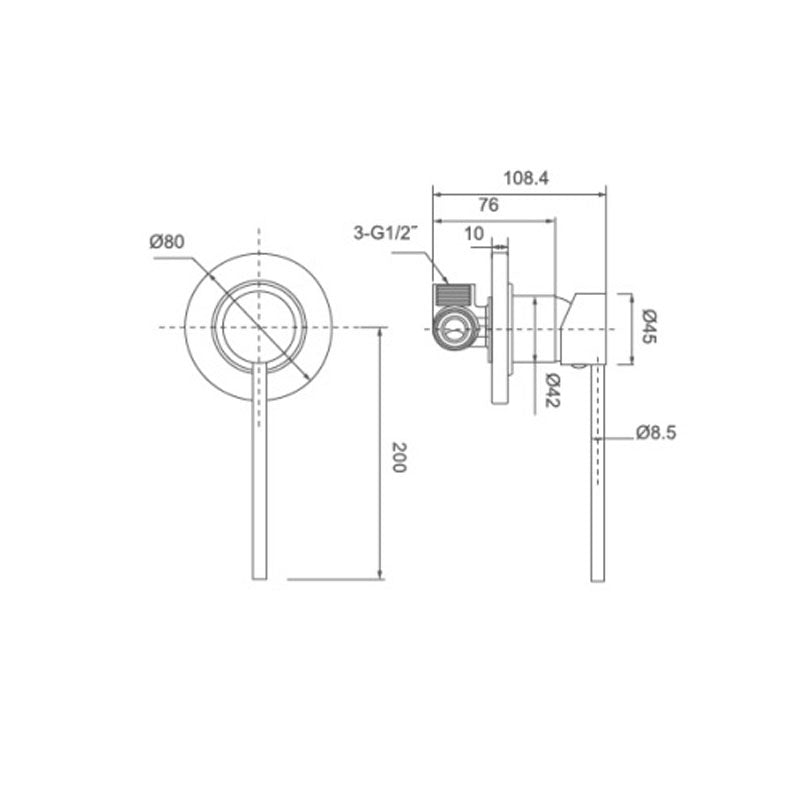 JESS CARE Shower Mixer in Brushed Nickel