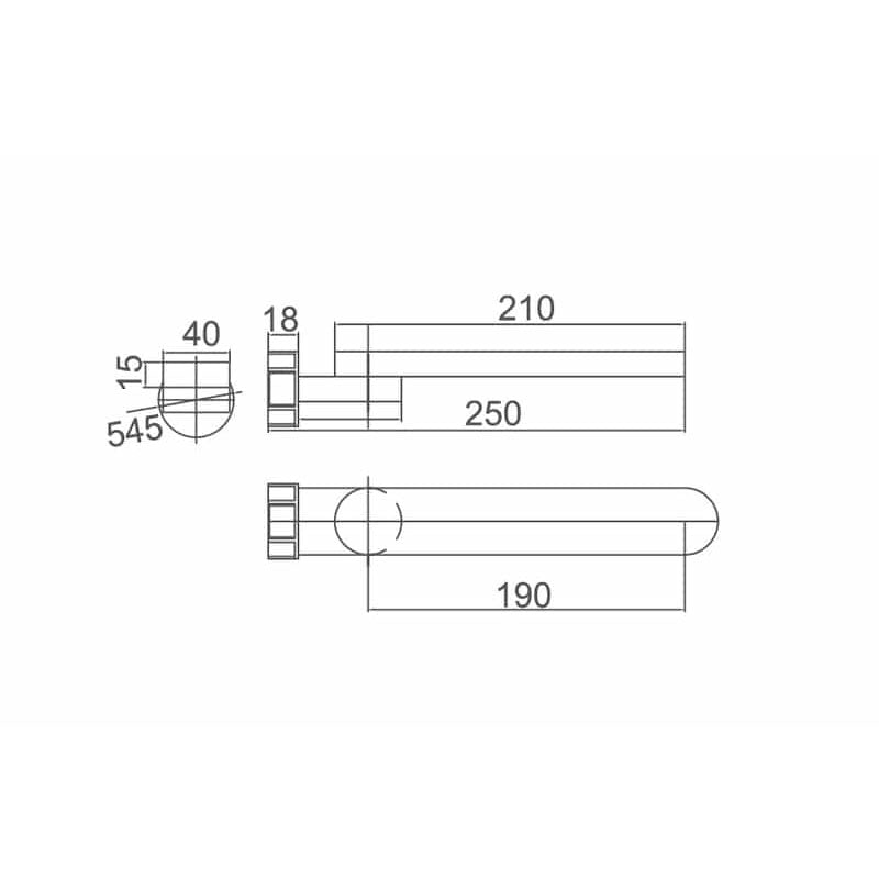 EXON Swivel Bath Spout Chrome Finish