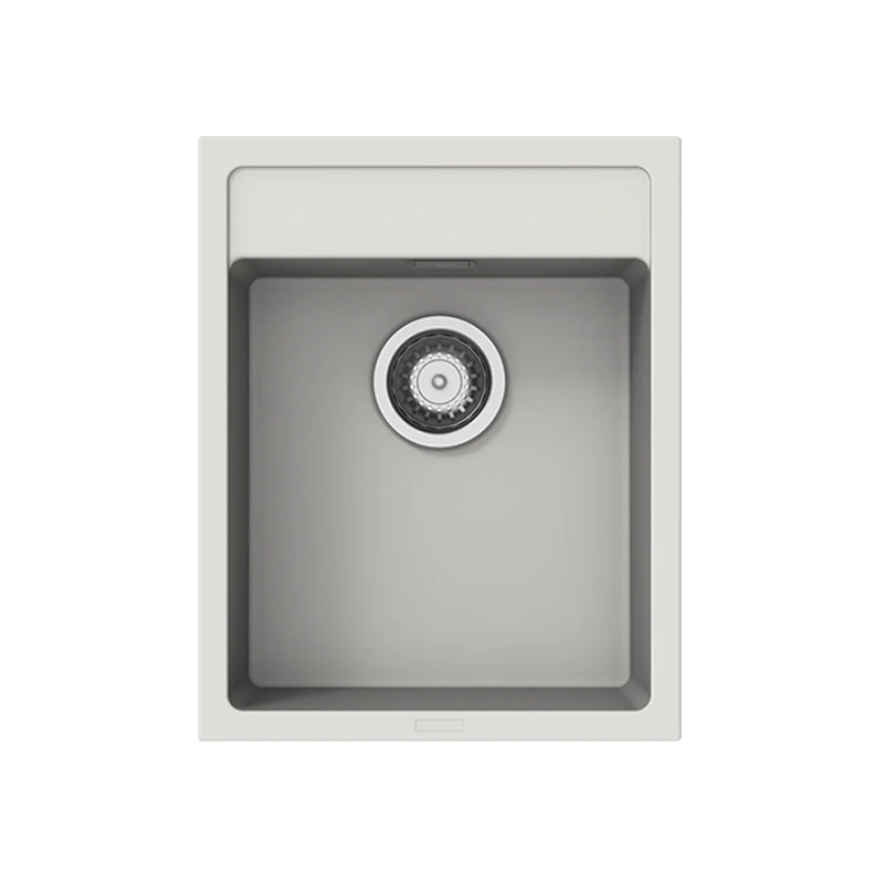 Carysil Waltz Single Bowl Granite Kitchen Sink White 400x500mm