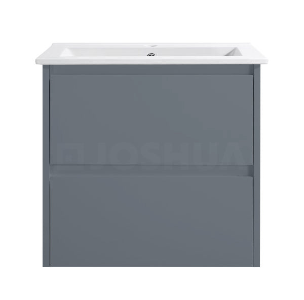 Moddra(Hung) Series Matt Grey Overall 580x455x540mm VANITY SET With Flat Stone Bench Top
