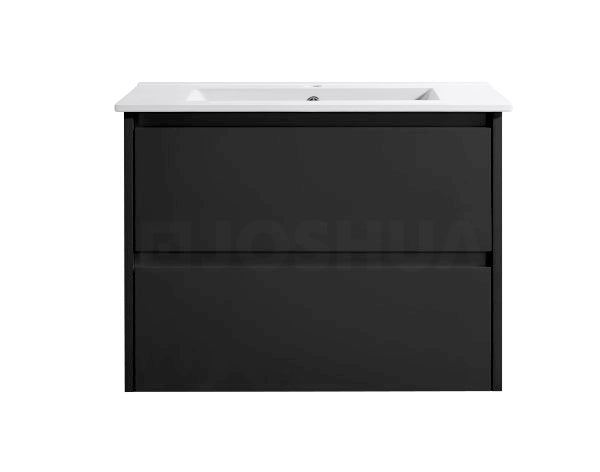 Moddra(Hung) Series Gloss Black Overall 730x455x540mm VANITY SET With Stone Top & Ceramic Undermount Basin