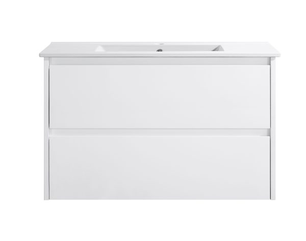 Moddra(Hung) Series Gloss White Overall 880x455x540mm VANITY SET With Ceramic Slimline Top (UV31)