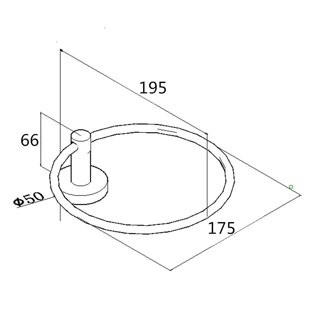LUCID PIN Series Round Wall Mounted Round Hand Towel Ring Gun Metal Grey