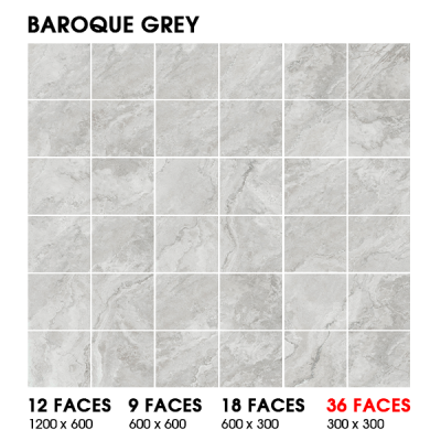 Baroque Grey 40x60 20mm Bullnose -Pencil Edge