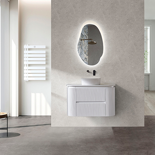 Bristol Series Wall Hung Single Bowl Matt White 1480x455x540mm Vanity with Flat Stone Top