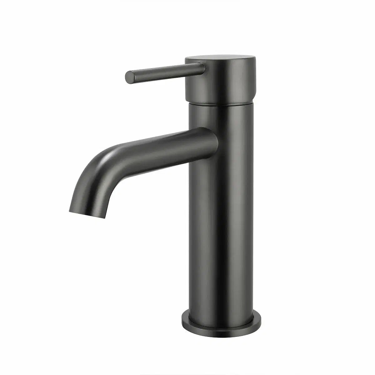 LUCID PIN Series Round Basin Mixer Brushed Gun Metal Grey