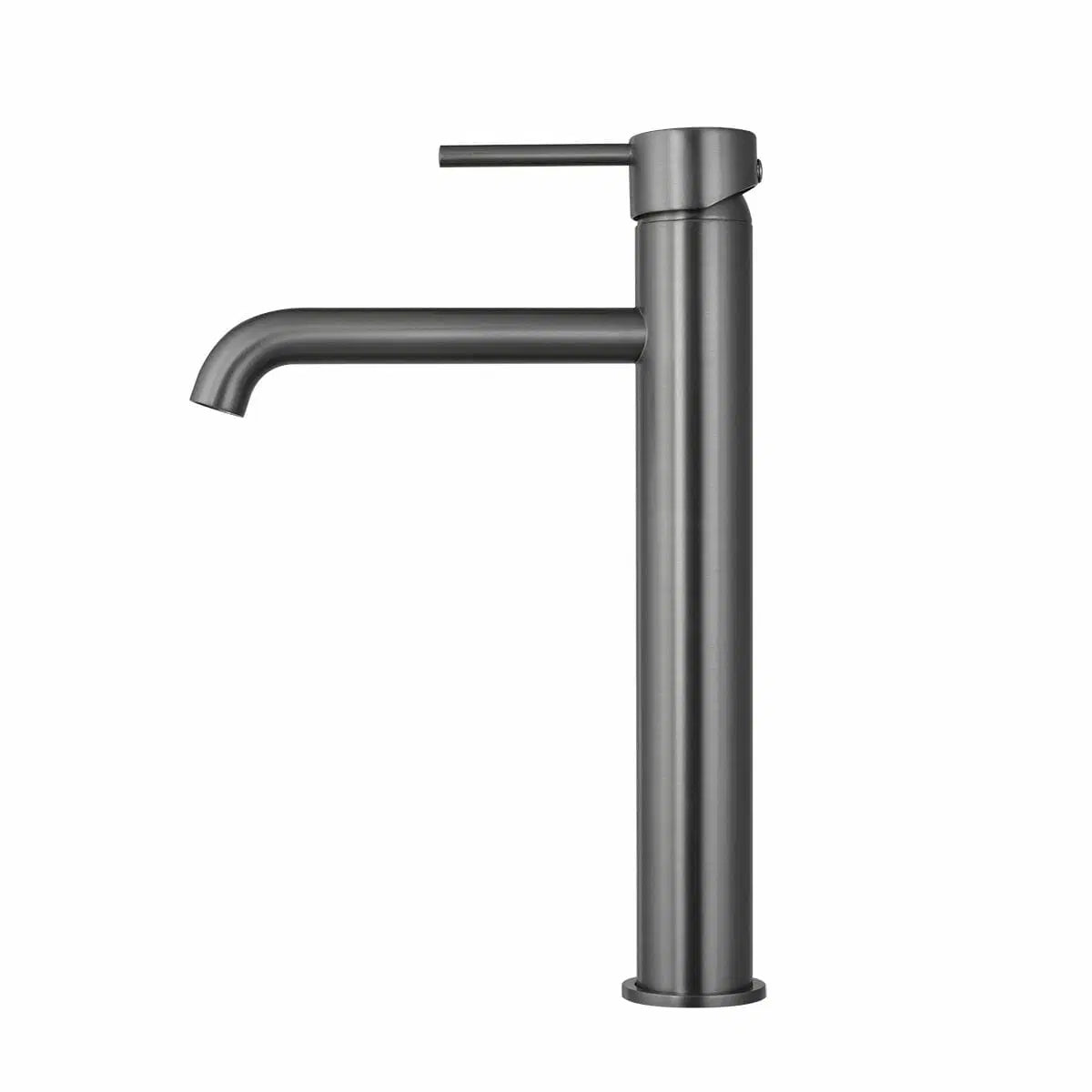 LUCID PIN Series Round Tall Basin Mixer Brushed Gun Metal Grey