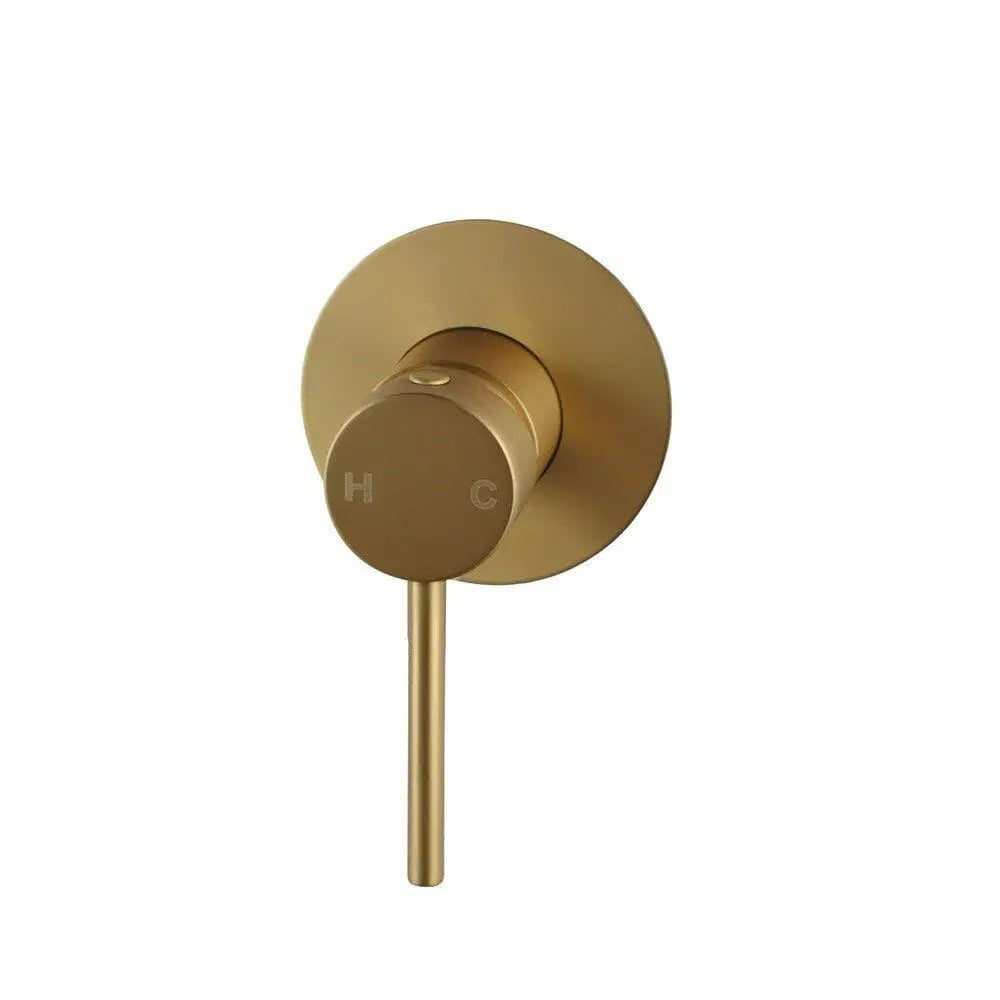 LUCID PIN Series Round Shower/Bath Wall Mixer (color up) Brushed Brass 80mm Plate