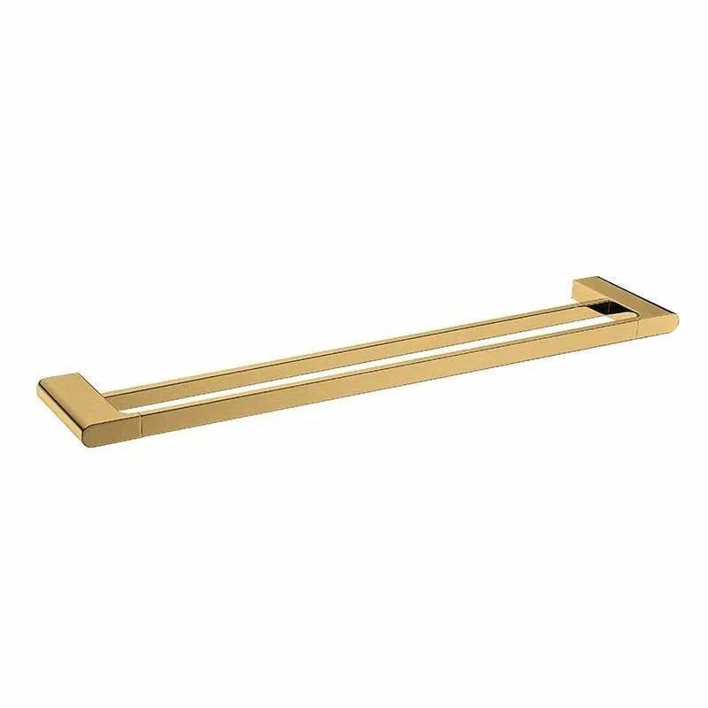 VOG Series Double Towel Rail Brushed Brass 800mm
