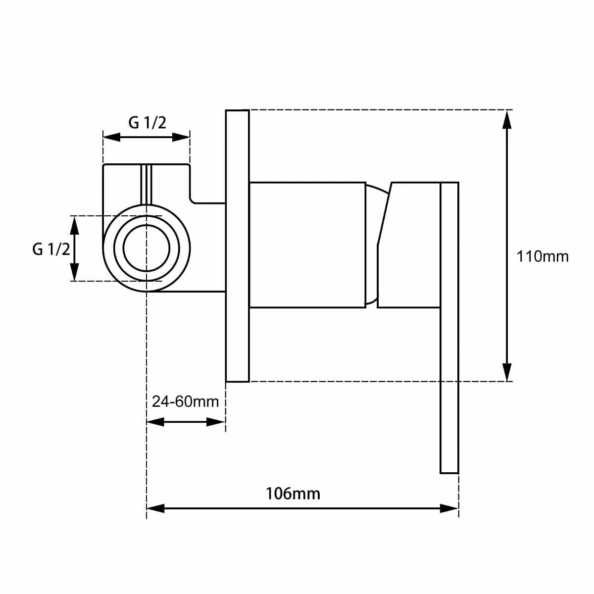 BLAZE Chrome Shower Wall Mixer (Color up)
