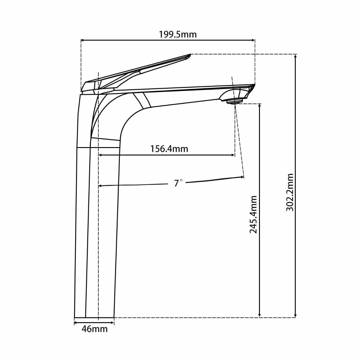 AU Series Tall Basin Mixer Black