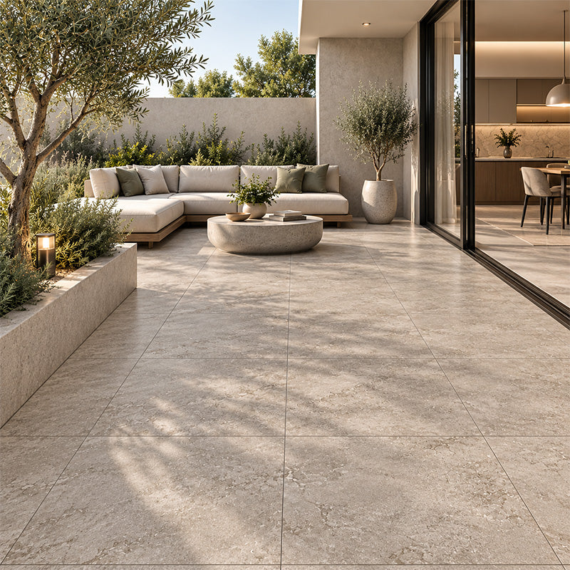 Travertine Cross Cut Sand Matt (In&Out) 600x600