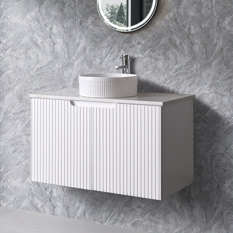 Duplex Collection Series Wall Hung Matt White 1180×455×520mm Vanity with Ceramic Slimline Top (UV31)