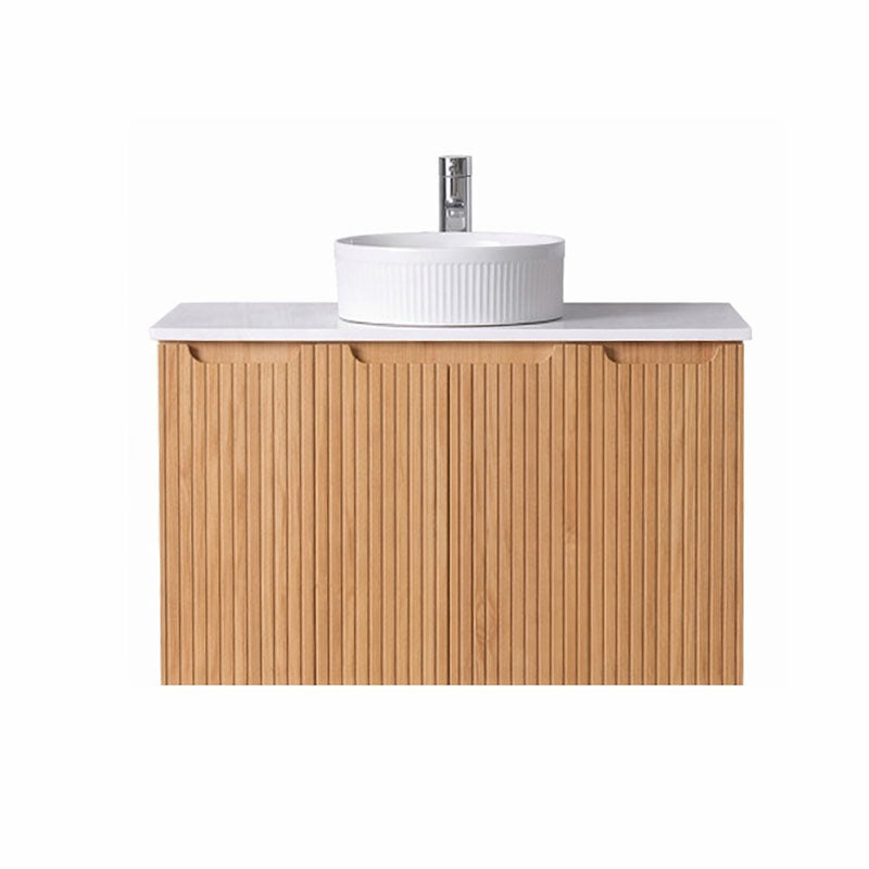 Duplex Collection Series Wall Hung Rosewood 730×455×520mm Vanity with Stone Top & Ceramic Undermount Basin