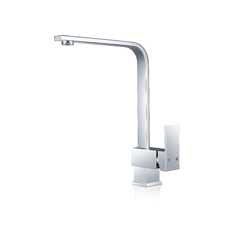 Square Kitchen Sink Mixer Tap Chrome