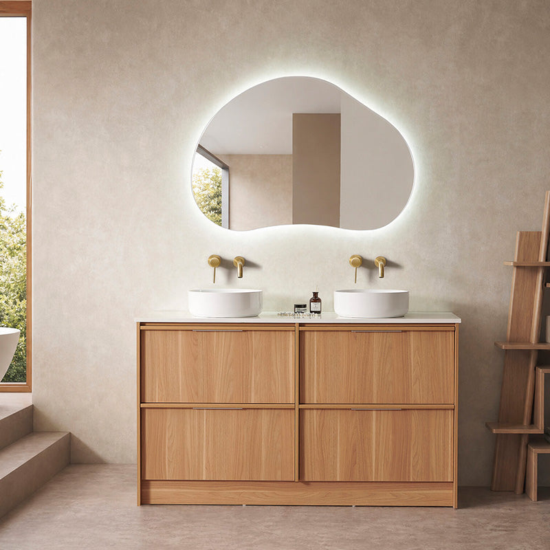 Noma Series Free Standing Vanity Rosewood Double Bowls 1480x455x855mm Cabinet Only