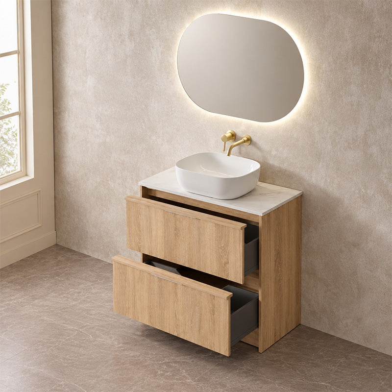 Noma Series Free Standing Vanity Natural Timber 880x455x855mm Cabinet Only