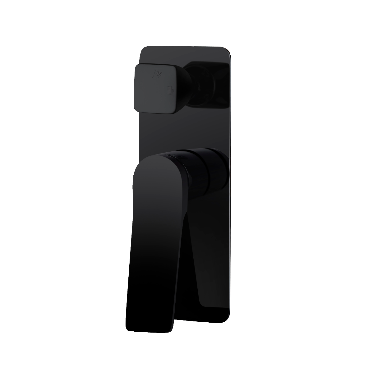 RUSHY Series Square Wall Mixer With Diverter Black