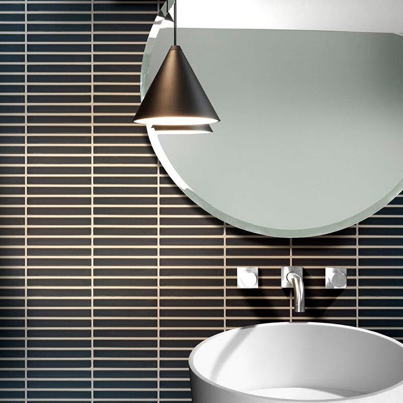 FINGER MOSAIC PLAIN BLACK CONCAVE MATT 20X145