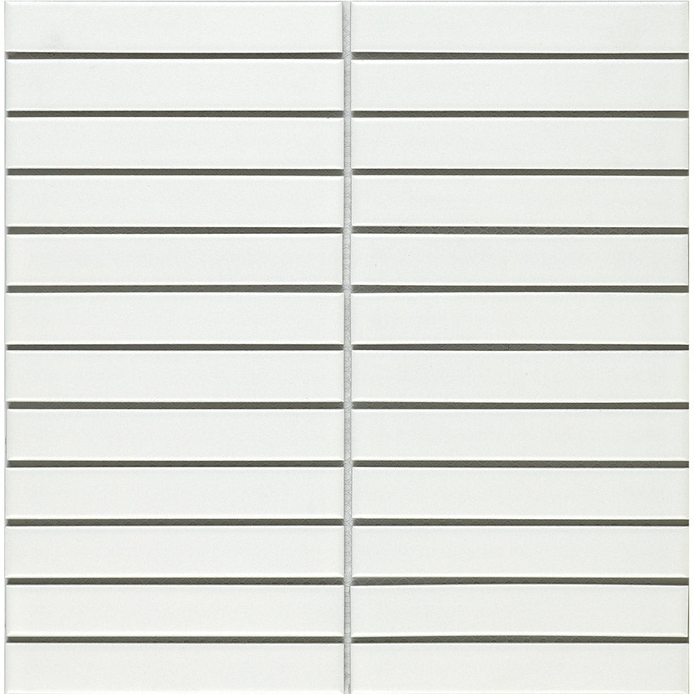 PORCELAIN FLAT MOSAIC WHITE GLOSS 22X145