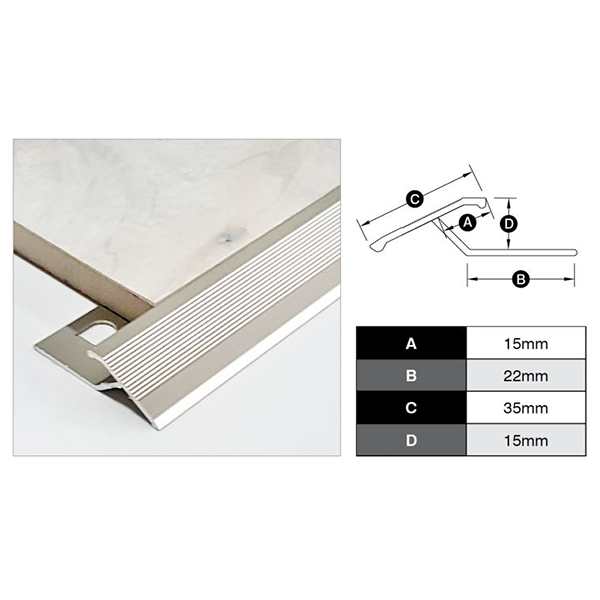 Diminishing Trim - Bright Silver 15mm x 3m