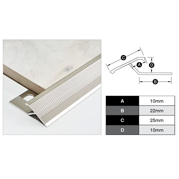 Diminishing Trim - Mill Finish 10mm x 3m