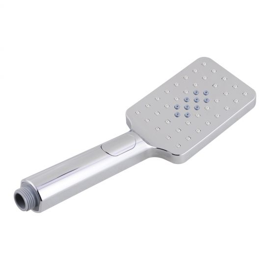 Square 3 Functions ABS Rainfall Handheld Shower Head Chrome