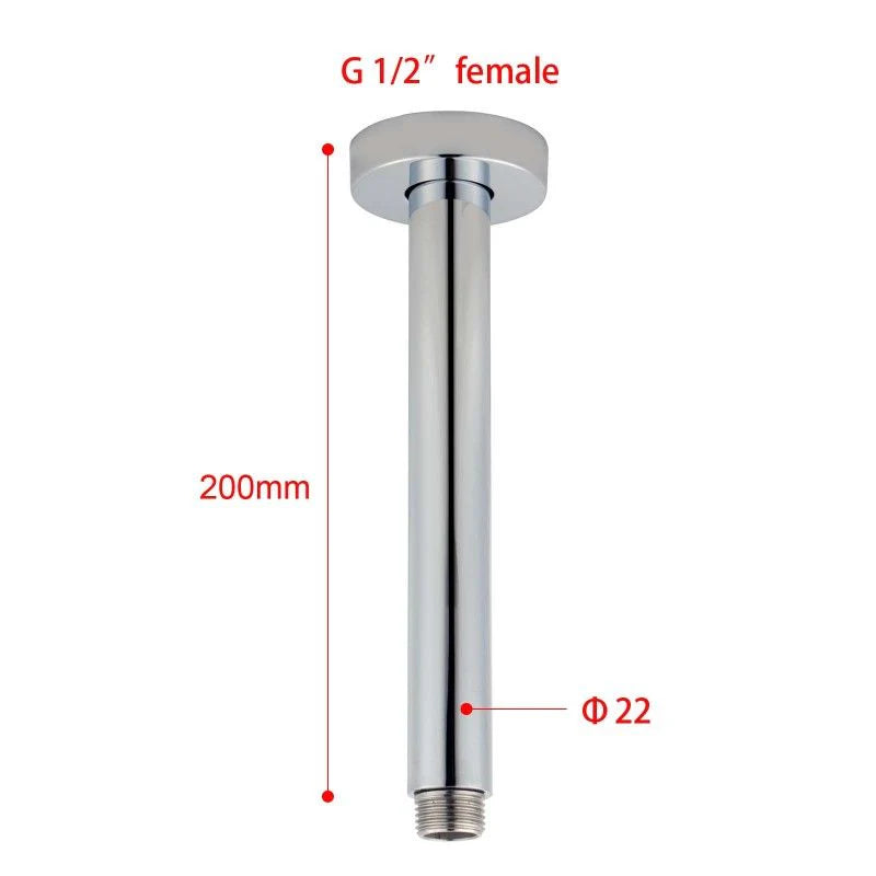 Pentro Chrome Round Ceiling Shower arm 200mm