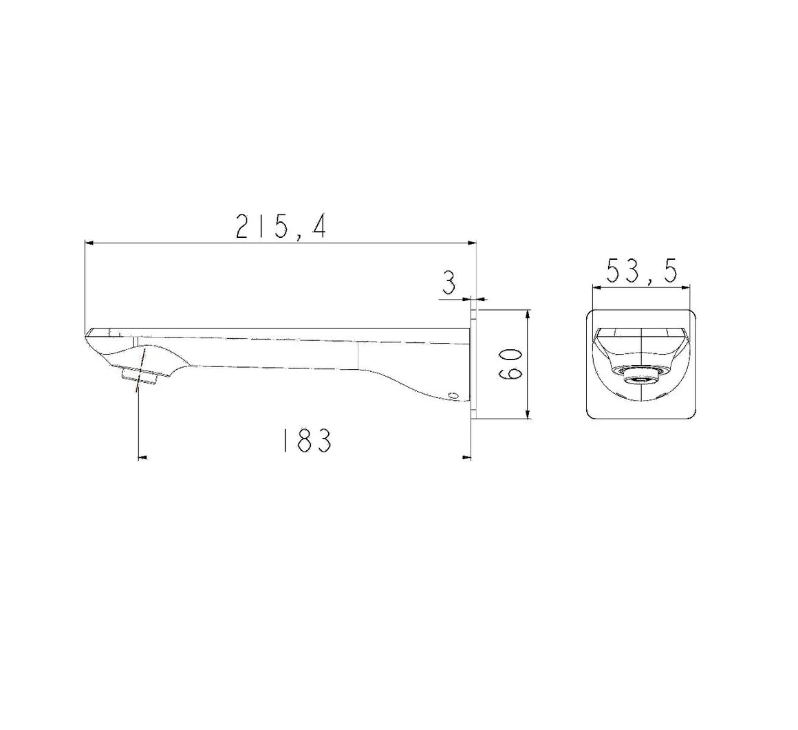 Esperia Matte Black Wall Bath / Spout