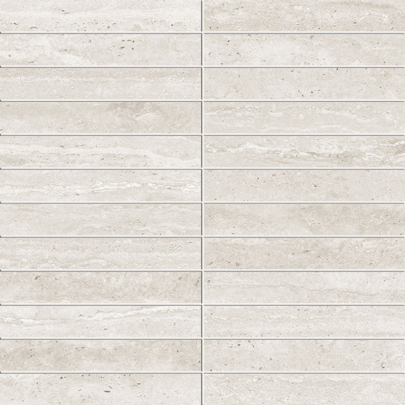 Entiva Travertine Vein Cut White Matt P4 Mosaic 298x298mm