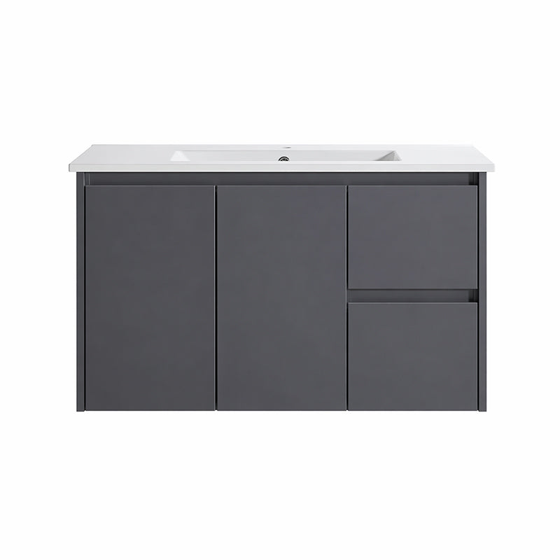 Moddoo(Hung) Series Right Hand Drawer Matt Grey Overall 880x455x520mm Vanity Set With Stone Top & Ceramic Undermount Basin