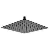 Super-slim Square Stainless Steel Rainfall Shower Head Black 250mm