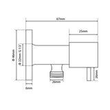 Bathroom Round 1/4 Turn Washing Machine Stop Taps (one pair) Black