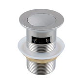 32/40mm Brass Basin Pop Up Waste with Overflow (Brass) Brushed Nickel