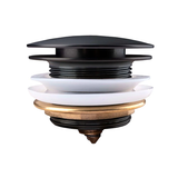 Mushroom Bathtub Pop Up Waste with NO Overflow (Brass) Black 40mm