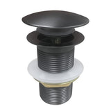 32/40mm Mushroom Solid Brass Basin Pop Up Waste NO Overflow Gun Metal Grey