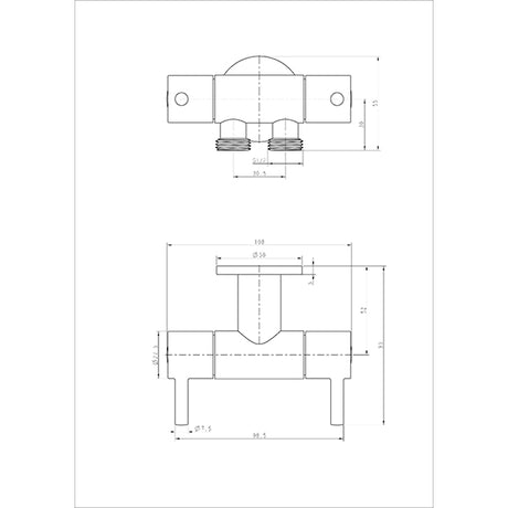 Bathroom Solid Brass Toilet Bidet Spray 1 Inlet 2 Outlet Diverter Only Black