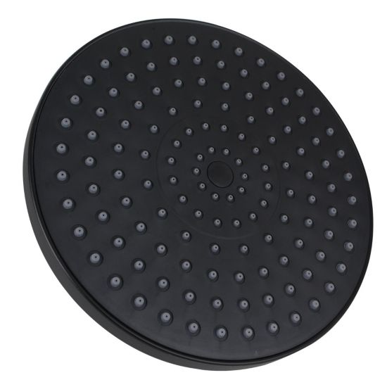 Round ABS Rainfall Shower Head Black 200mm