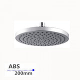 Round ABS Rainfall Shower Head Chrome 200mm
